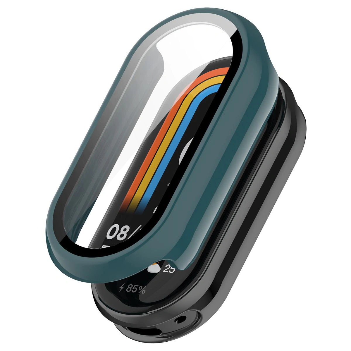 Wizualizacja nakładania etui Bizon Case Watch Adamo do Smart Band 10